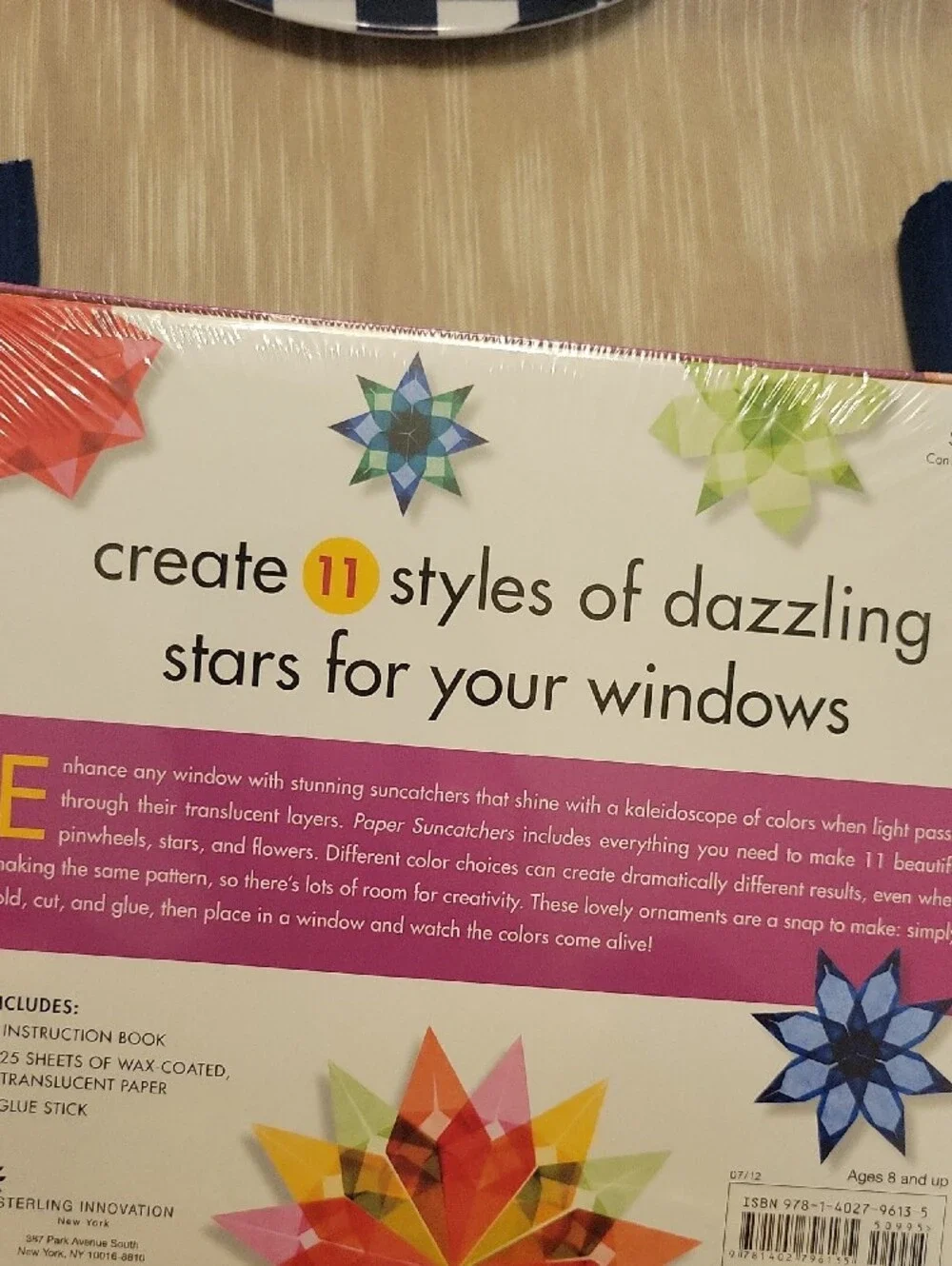 Paper Suncatchers Origami Stars Kit - Multicolor Paper Suncatchers
